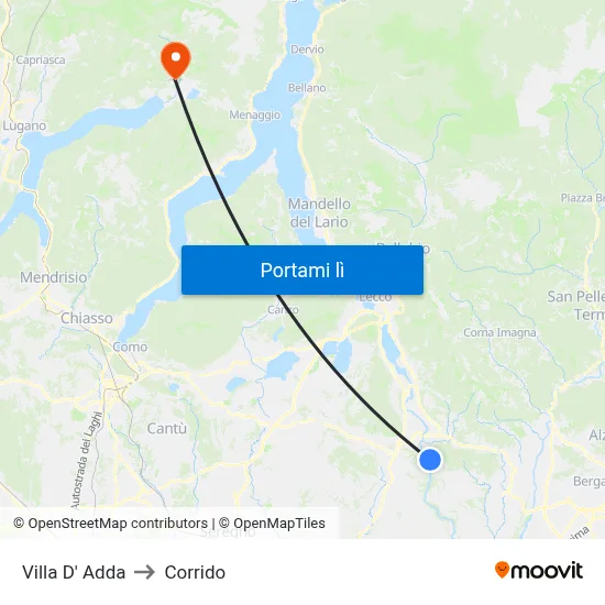 Villa D' Adda to Corrido map