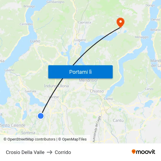 Crosio Della Valle to Corrido map