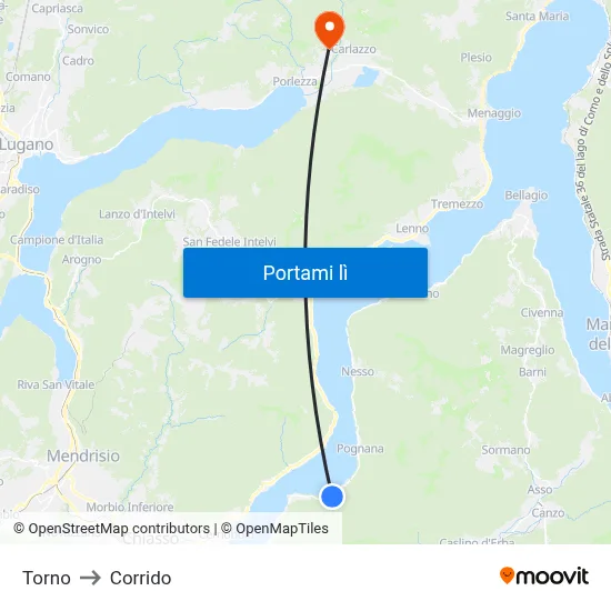 Torno to Corrido map