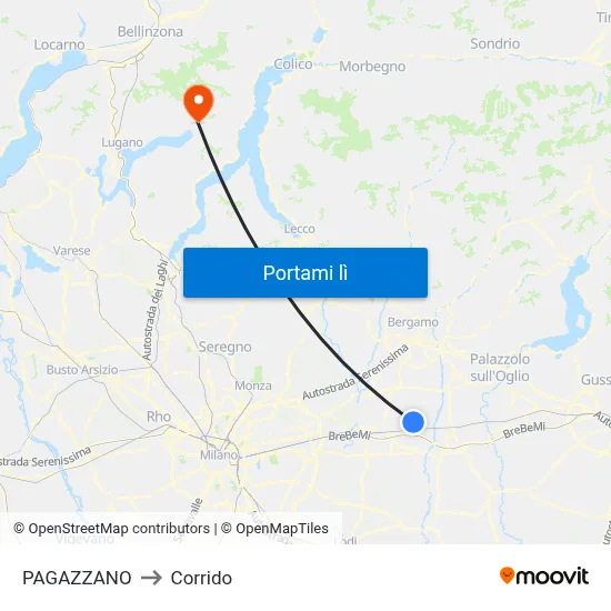 PAGAZZANO to Corrido map