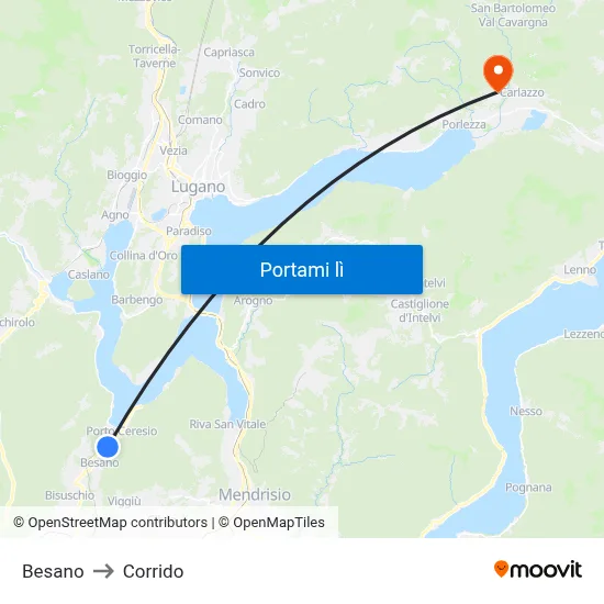 Besano to Corrido map