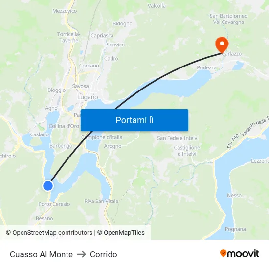 Cuasso Al Monte to Corrido map