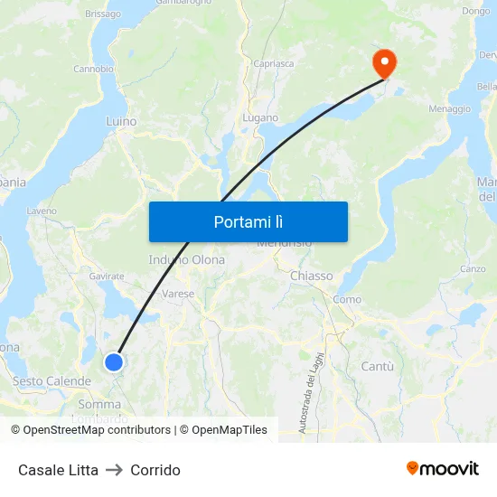 Casale Litta to Corrido map
