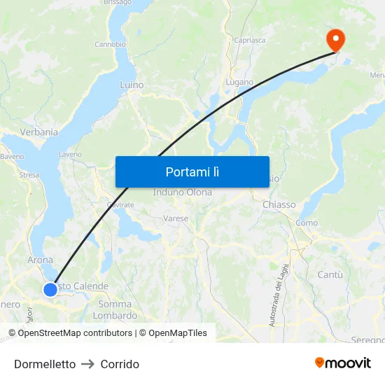 Dormelletto to Corrido map