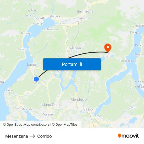 Mesenzana to Corrido map