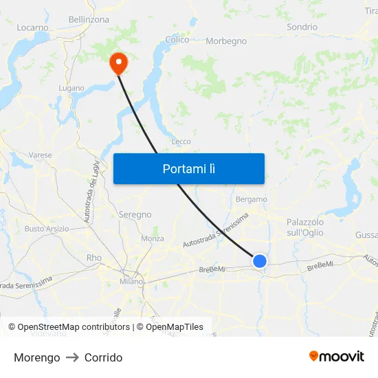 Morengo to Corrido map