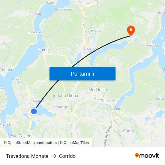 Travedona-Monate to Corrido map