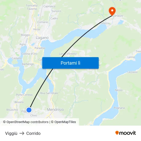 Viggiù to Corrido map