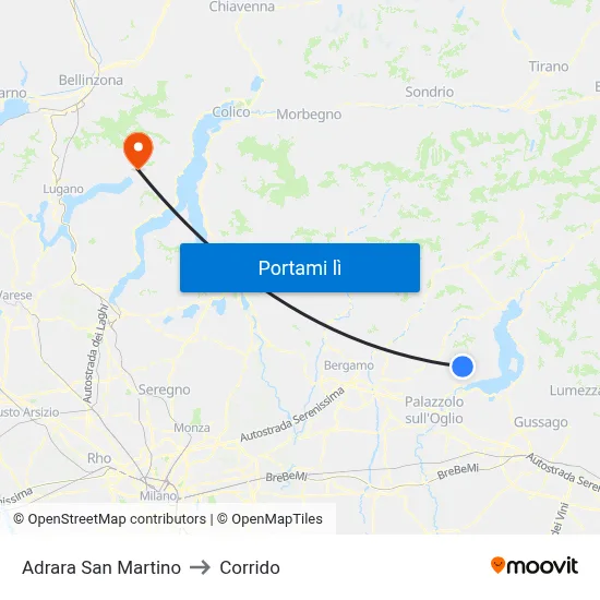 Adrara San Martino to Corrido map