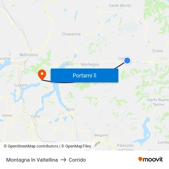 Montagna In Valtellina to Corrido map