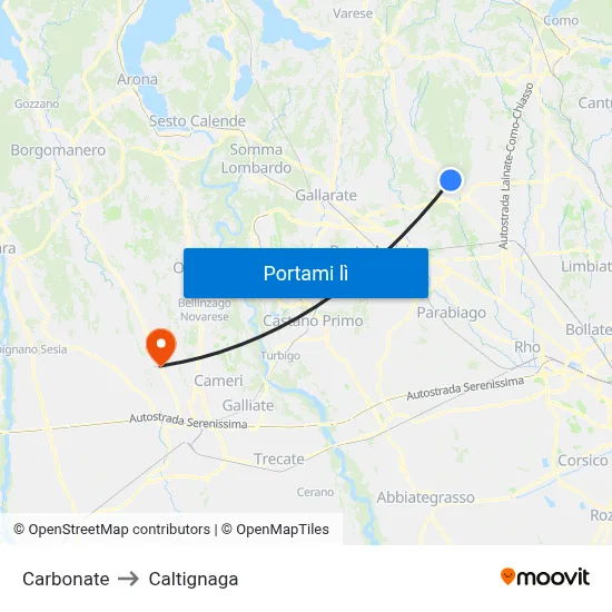 Carbonate to Caltignaga map
