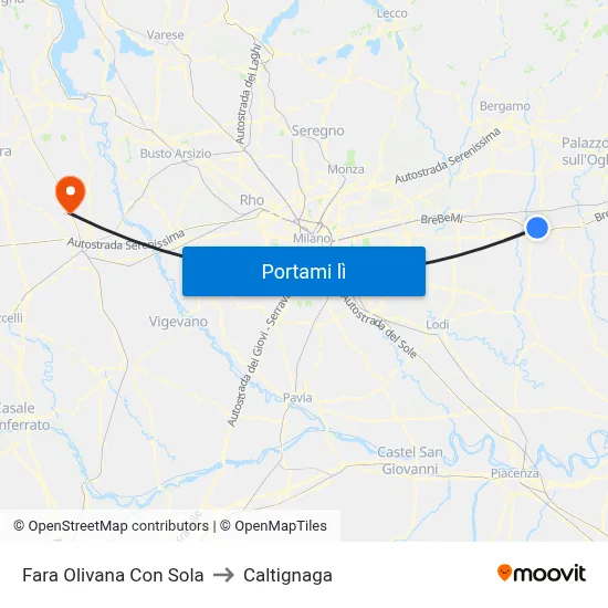 Fara Olivana Con Sola to Caltignaga map