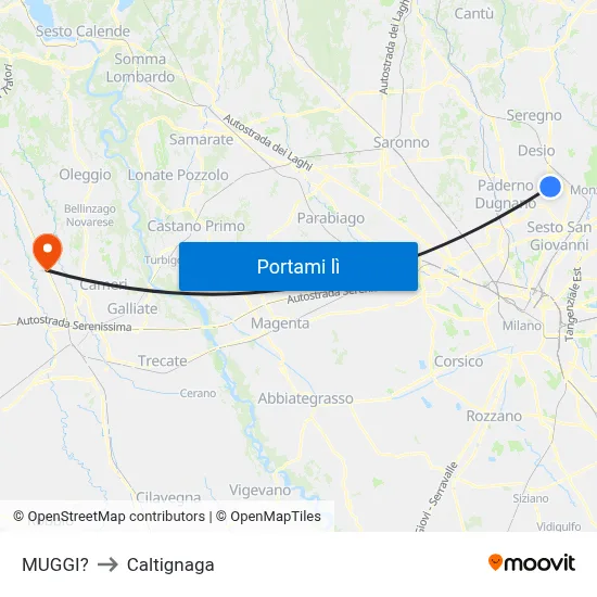 MUGGI? to Caltignaga map