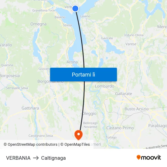 VERBANIA to Caltignaga map