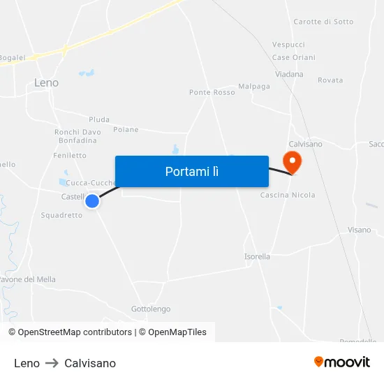 Leno to Calvisano map