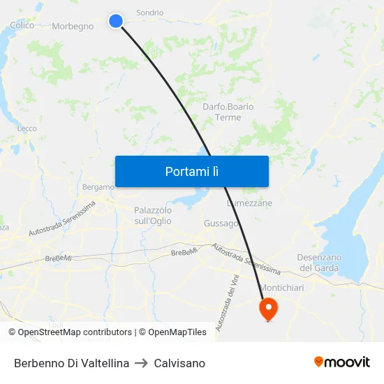 Berbenno Di Valtellina to Calvisano map