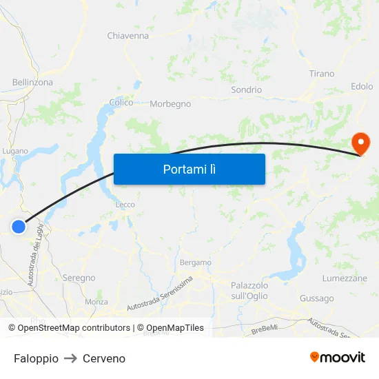 Faloppio to Cerveno map