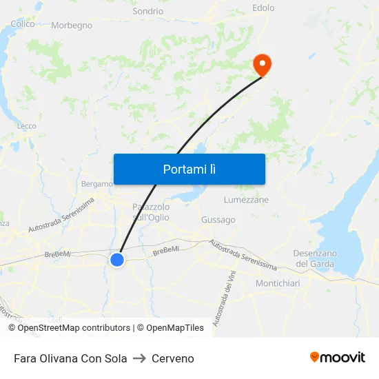 Fara Olivana Con Sola to Cerveno map