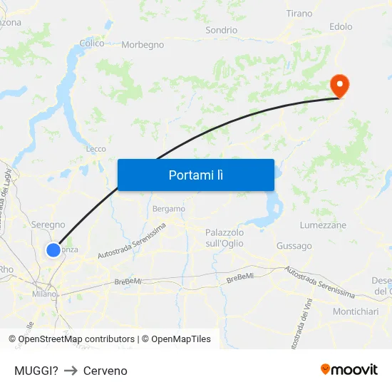 MUGGI? to Cerveno map