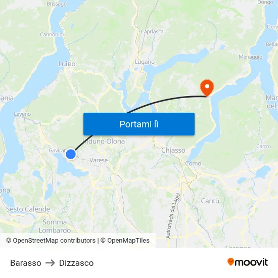 Barasso to Dizzasco map