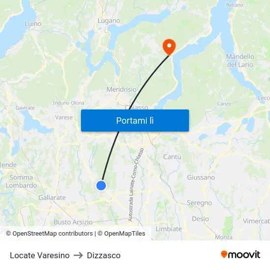 Locate Varesino to Dizzasco map