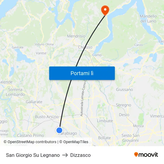 San Giorgio Su Legnano to Dizzasco map