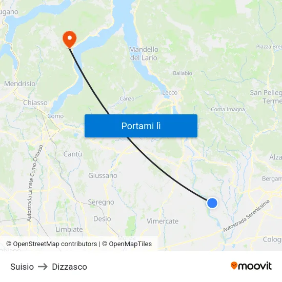 Suisio to Dizzasco map