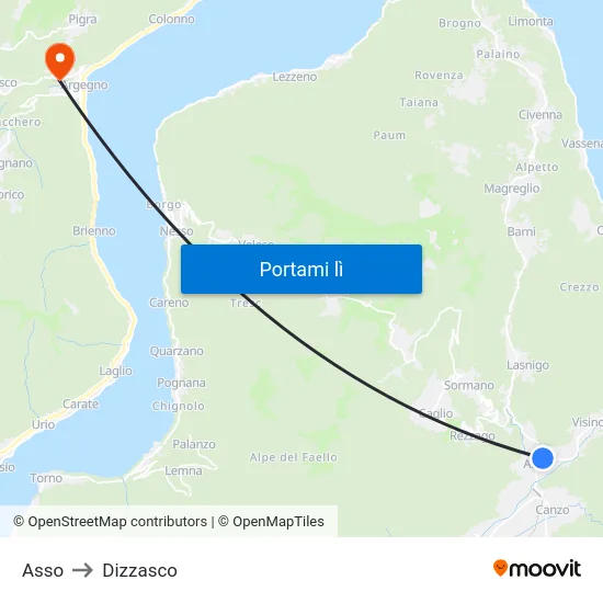 Asso to Dizzasco map