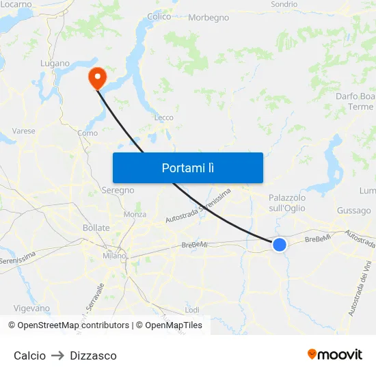 Calcio to Dizzasco map