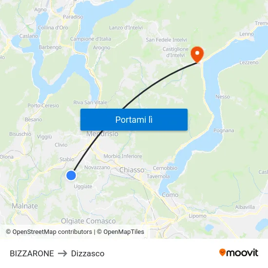 BIZZARONE to Dizzasco map
