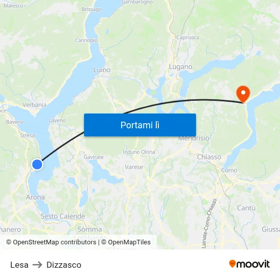Lesa to Dizzasco map
