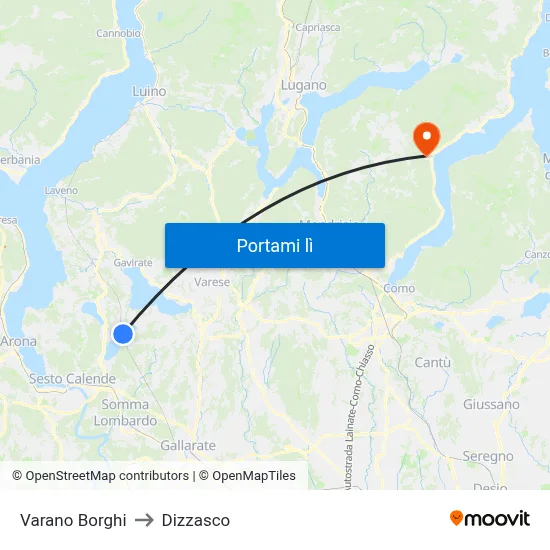 Varano Borghi to Dizzasco map
