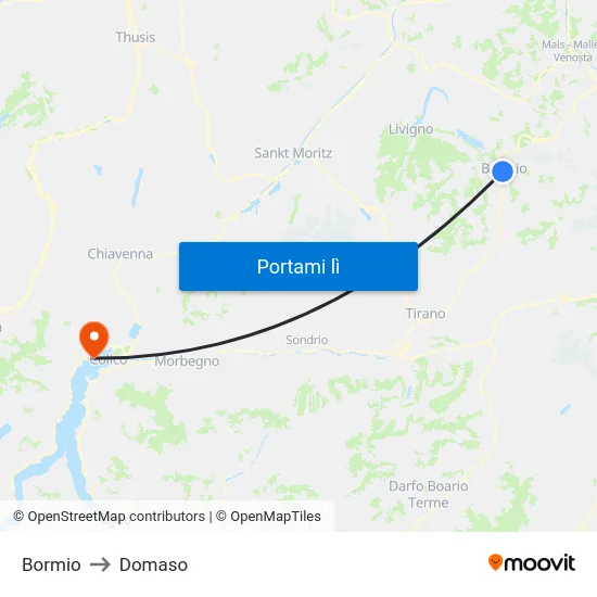 Bormio to Domaso map