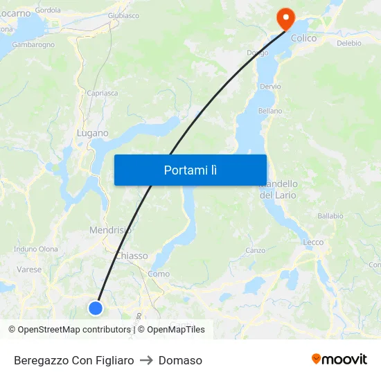 Beregazzo Con Figliaro to Domaso map