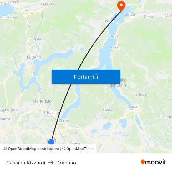 Cassina Rizzardi to Domaso map