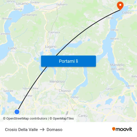 Crosio Della Valle to Domaso map