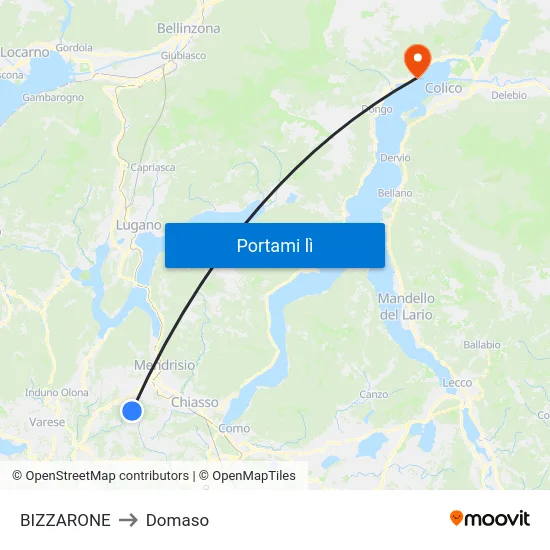 BIZZARONE to Domaso map