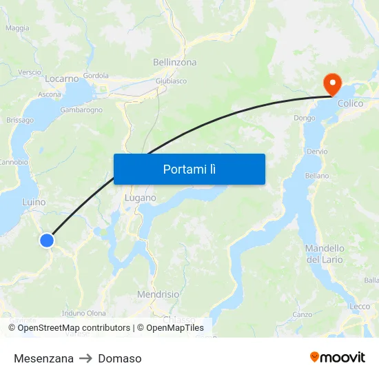 Mesenzana to Domaso map