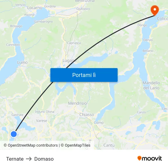 Ternate to Domaso map