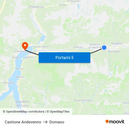 Castione Andevenno to Domaso map