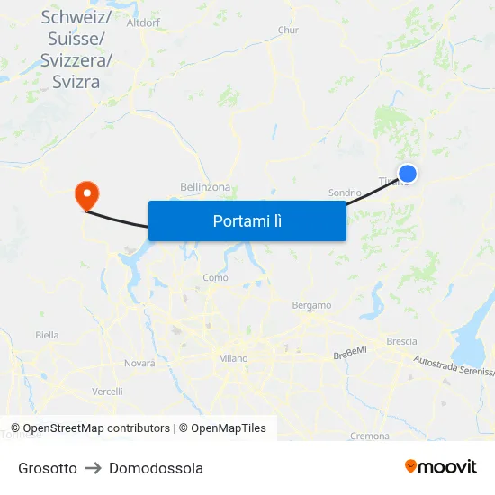 Grosotto to Domodossola map