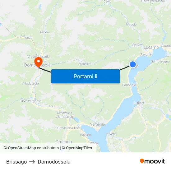 Brissago to Domodossola map