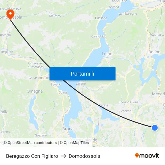 Beregazzo Con Figliaro to Domodossola map
