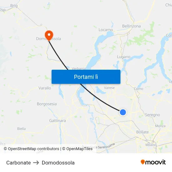 Carbonate to Domodossola map