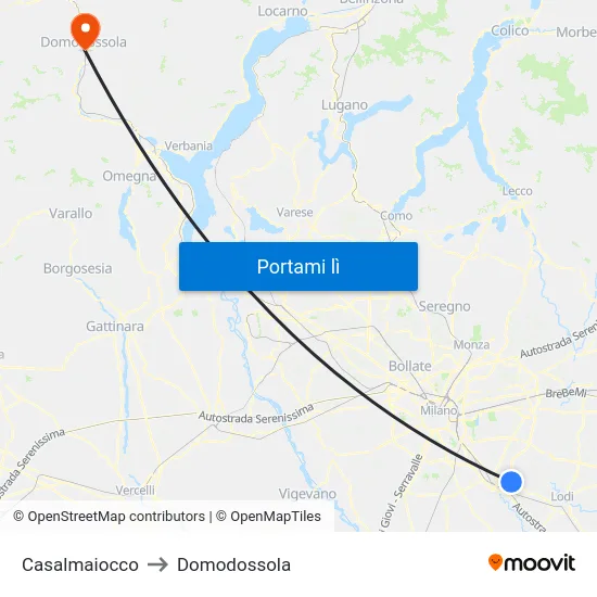 Casalmaiocco to Domodossola map