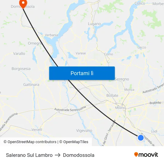 Salerano Sul Lambro to Domodossola map