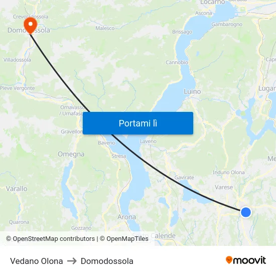 Vedano Olona to Domodossola map