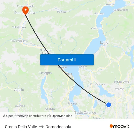 Crosio Della Valle to Domodossola map