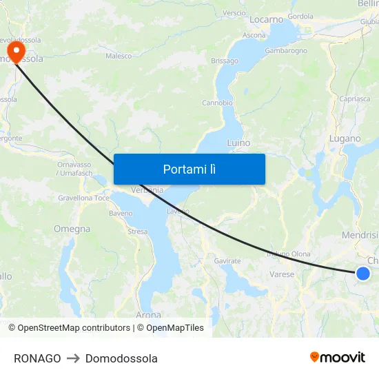 RONAGO to Domodossola map