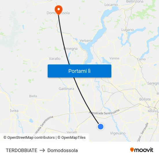 TERDOBBIATE to Domodossola map